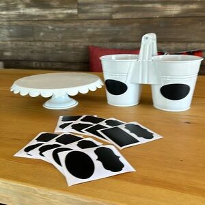 EUC white metal displays w/ extra stickers